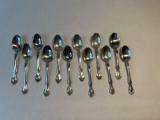 Set of 12 Westmorland Sterling Silver George & Martha Washington Demitasse Spoon
