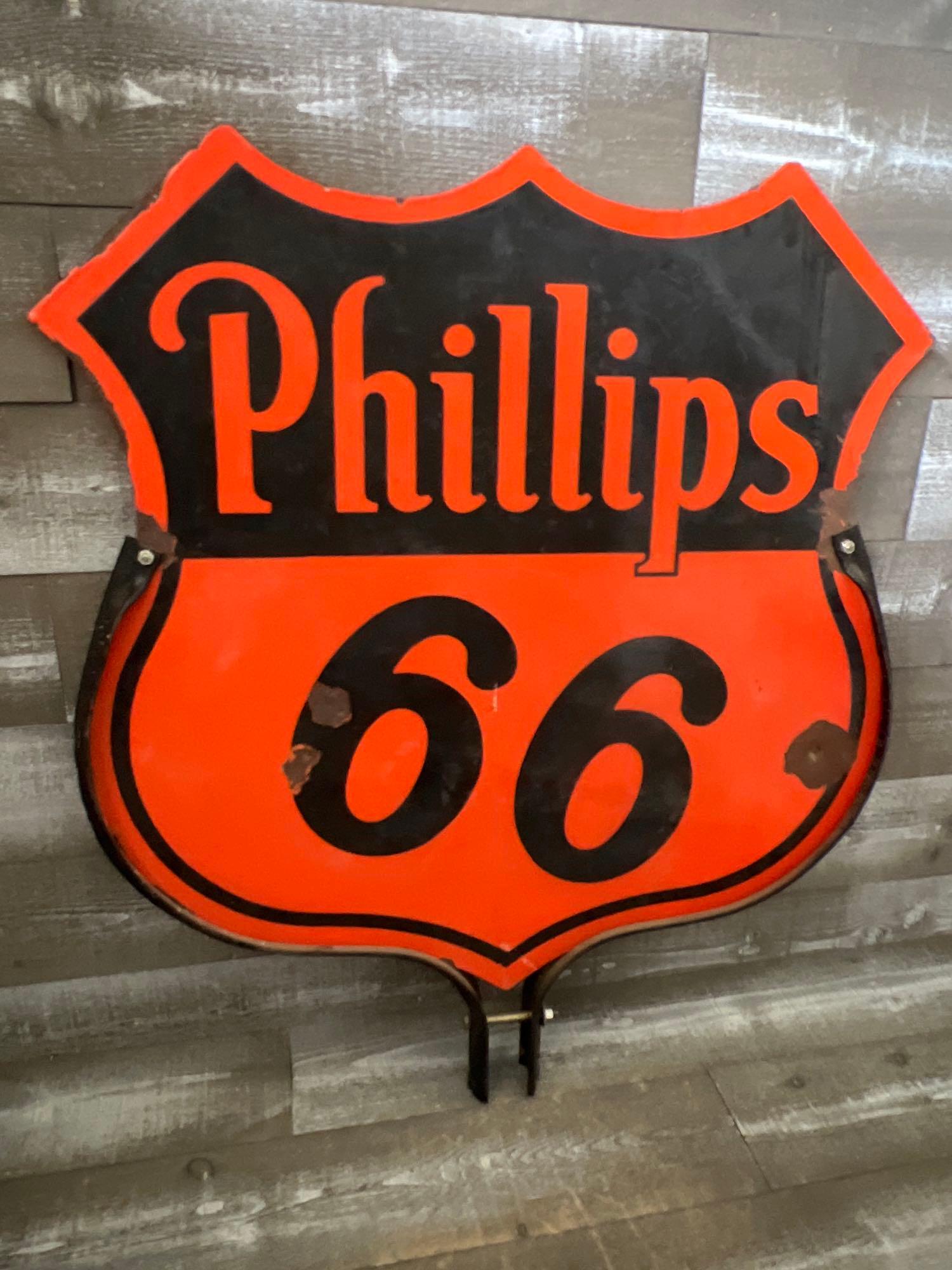 ★大人気商品★ 66 Phillips Double Proxibid | in Sign Porcelain Sided アンティーク雑貨