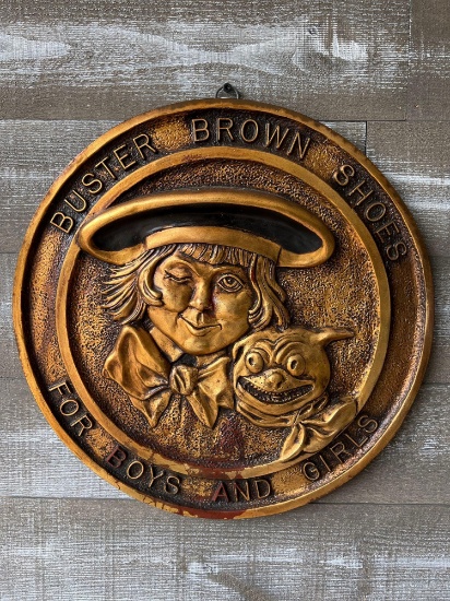 Buster Brown Shoes Composite Hanging Medallion Sign