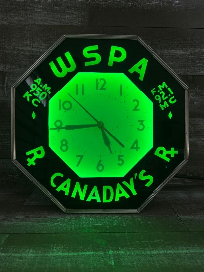 WSPA Canaday's Radio Advertising Neon Clock