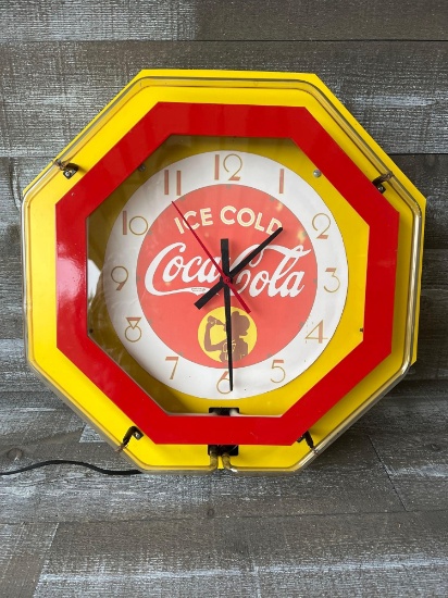 Coca-Cola Octagon Neon Clock