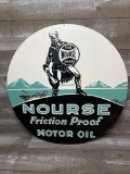 Nourse Friction Proof Motor Oil Round Sign