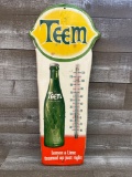 Teem Soda Embossed Metal Thermometer Sign