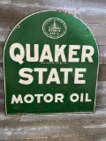 Quaker State Motor Oil Tombstone Double Sided Sign