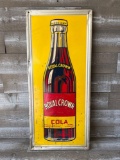 Royal Crown Embossed Tin Sign on Wood Frame