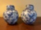 Pair of Asian Rooster Ginger Jars