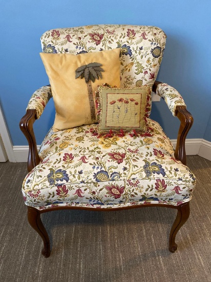 Floral Victorian arm chair