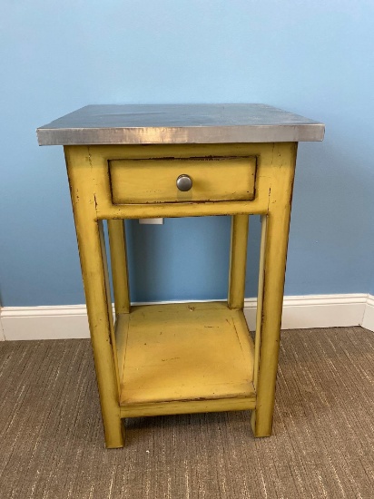 Side table with metal top