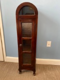 Antique Mahogany Arch Top Display Cabinet