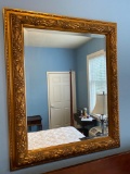 Gilded hanging wall mirror Rect.