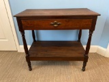 Spindle leg single drawer side table