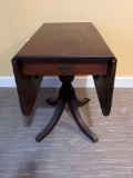 Mahogany Drop Leaf Table with Drawer