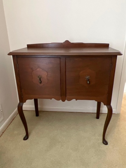 Antique 2 Door Walnut Liquor Cabinet c. 1920's