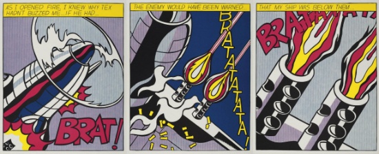 Roy Lichtenstein "as I Opened Fire" Triptychon original