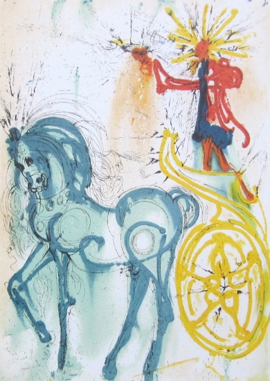 Salvador Dali "Le Cheval De Triomphe" Limited Ed. Lithograph Facsimile Signed