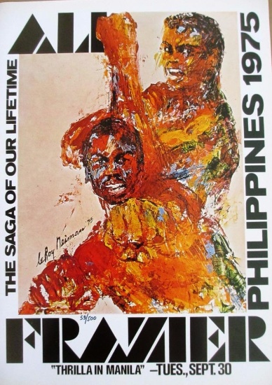 Leroy Neiman Numbered offset lithograph "Muhammad Ali-Fraiser" Boxing Thrilla Manila Art