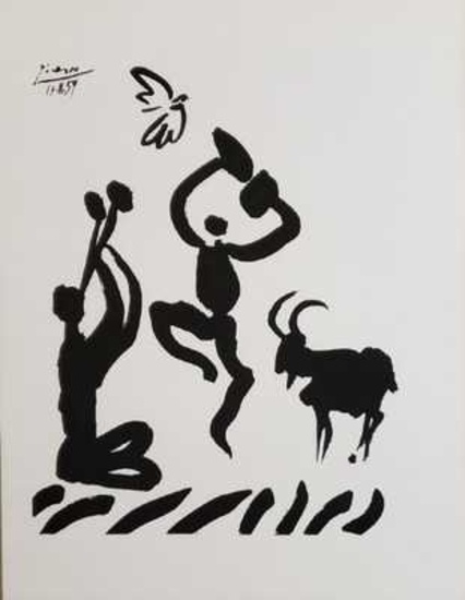 Pablo Picasso 1959 original litho "Goat Dance" signed