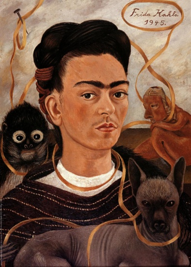 Frida Kahlo-Self-portrait with Monkey offset lithograph