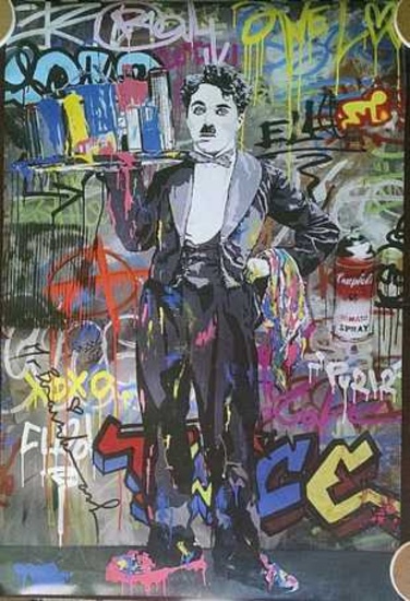 Charlie Chaplin by Mr. Brainwash lithograph signed and Numbered