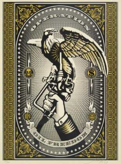 Shepard Fairey "Operation Oil Freedom" Gold 2007 S/N