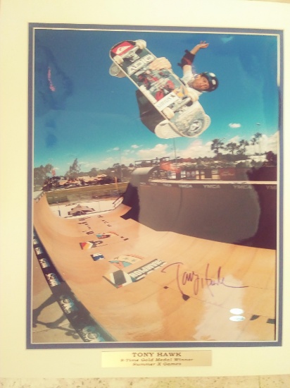 Signed and Matted Tony Hawk Poster