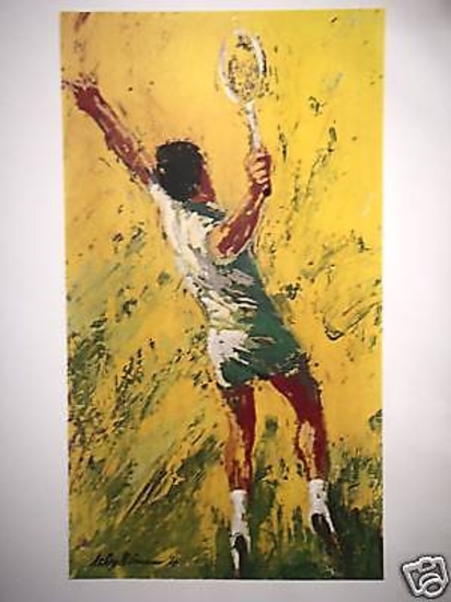 Leroy Neiman Poster "BIG SERVE" rare vintage tennis art