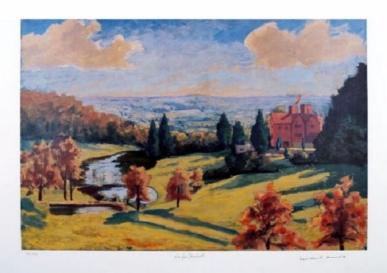 Sir Winston Churchill "View From Chartwell" signed num.