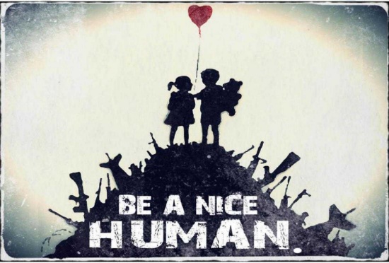 BANKSY, BE A NICE HUMAN, OFFSET LITHOGRAPH