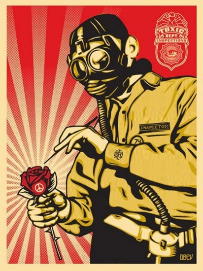 Shepard Fairey, TOXICITY INSPECTOR 2007 Screen print Hand signed/numbered ed.450