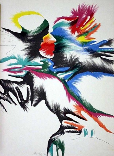 Marisol Escobar HS/N Signed Color Lithograph Blackbird