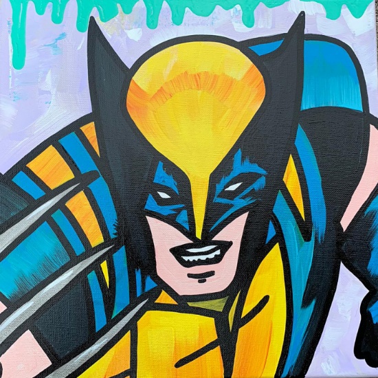 Jozza, Wolverine, Original one of a kind Acrylic on can