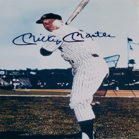 Autographed Mickey Mantle 5 X 7 Offset Lithograph W Coa