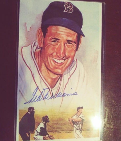 Autographed Ted Williams 5 X 7 Offset Lithograph W Coa