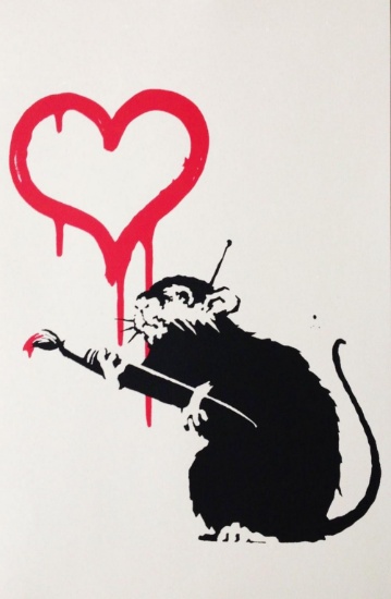 BANKSY - LOVE RAT - LIMITED EDITION OF 500 SILKSREEN