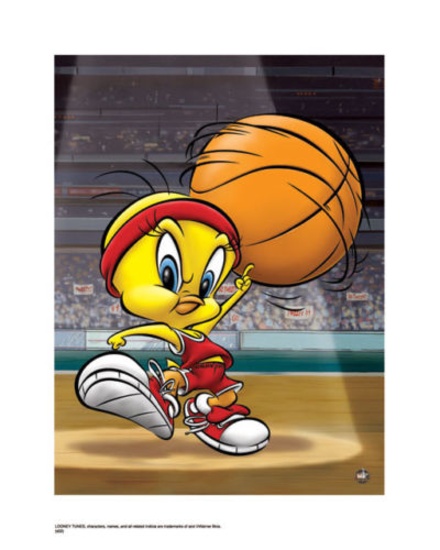 Warner Bros. TWIRLING TWEETY Tweety Bird Basketball Animation Giclee Gift