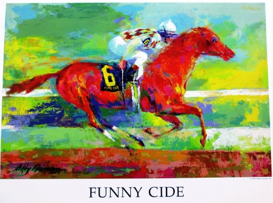 Leroy Neiman Poster Funny Cide thoroughbred race horse Kentucky Derby Preakness