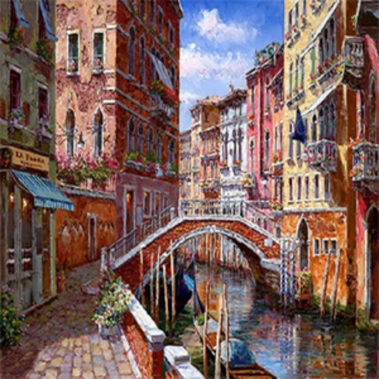 SAM PARK "Springtime Venice" hand signed and numbered gicllee on canvas