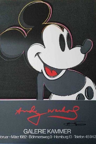 Warhol, Andy, Mickey Mouse from Myths Portfolio 1981  Silkscreen, on Lenox Board with diamond dust