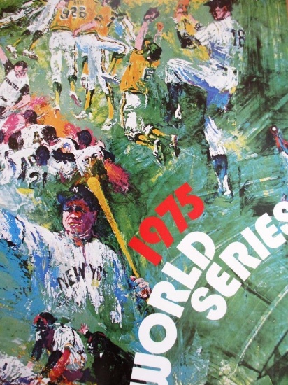 Leroy Neiman LE Numbered offset lithograph "1975 World Series" Babe Ruth Mays Robinson