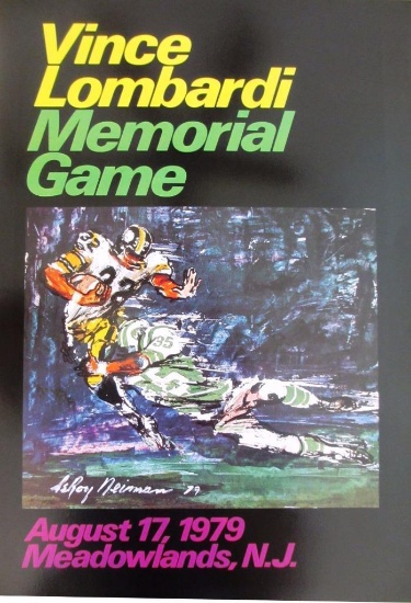 Leroy Neiman Numbered offset lithograph "Vince Lombardi Memorial Game" NY Jets/Steelers