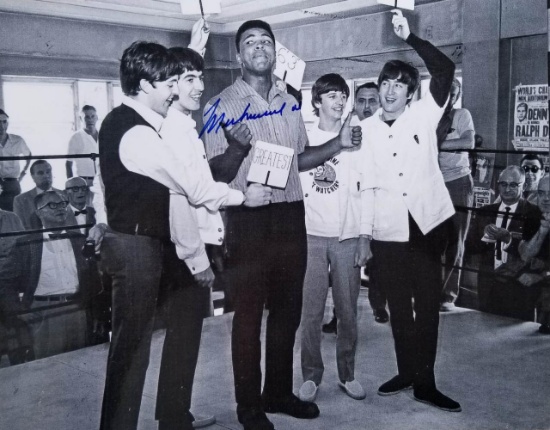 MUHAMMAD ALI 8" x 10" Autographed Photo w/The Beatles