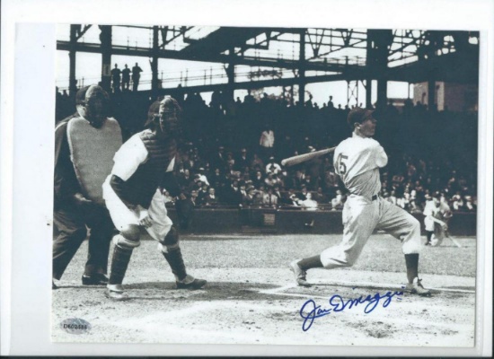 Joe DiMaggio at bat 8x10 Autographed Photo