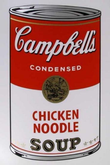 ANDY WARHOL CAMPBELLS SOUP: CHICKEN NOODLE SUNDAY B.