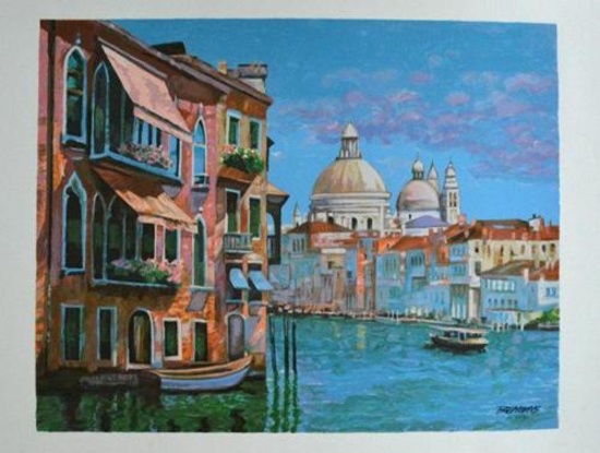 Howard Behrens "Hotel Venezia" Waterview Limited edition Serigraph Hand S#