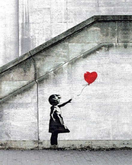 Red Balloons by Banksy offset lithograph