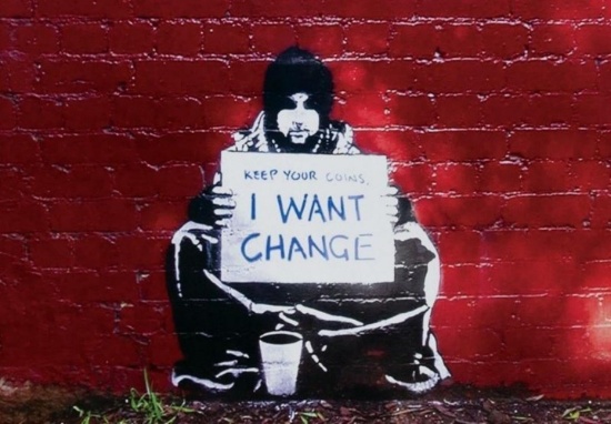 Banksy Keep Your Coins I Want Change offset lithograph