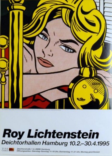 Roy Lichtenstein Hand Signed Blondie waiting offset lithograph