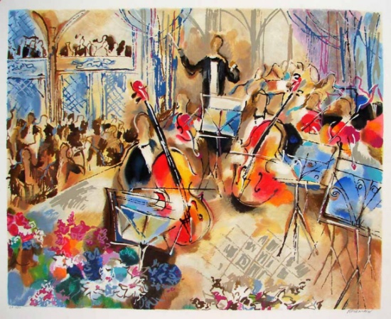 Michael Rozenvain, "The Conductor" serigraph signed and