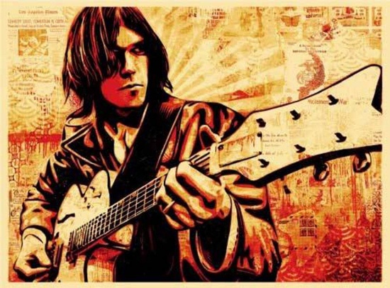 Shepard Fairey, NEIL YOUNG 2010, Screen print, Hand signed/numbered edition 450