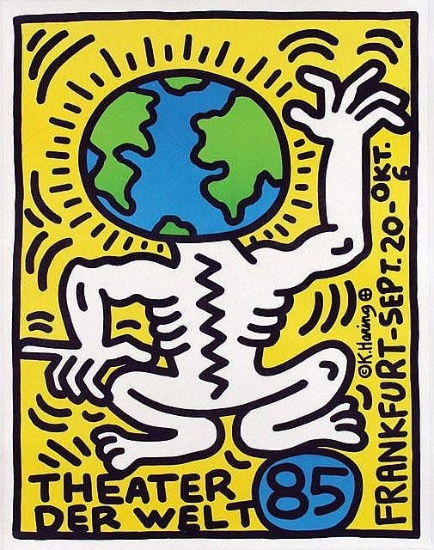 Keith Haring  Theater der Welt Frankfurt offset Lithograph hand signed